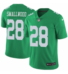 Men's Nike Philadelphia Eagles #28 Wendell Smallwood Limited Green Rush Vapor Untouchable NFL Jersey
