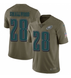 Men's Nike Philadelphia Eagles #28 Wendell Smallwood Limited Olive 2017 Salute to Service NFL Jersey