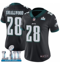 Women's Nike Philadelphia Eagles #28 Wendell Smallwood Black Alternate Vapor Untouchable Limited Player Super Bowl LII NFL Jersey
