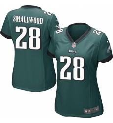 Women's Nike Philadelphia Eagles #28 Wendell Smallwood Game Midnight Green Team Color NFL Jersey