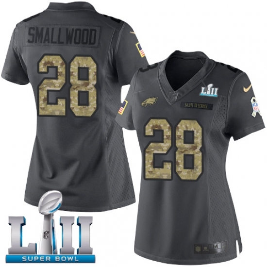 Women's Nike Philadelphia Eagles #28 Wendell Smallwood Limited Black 2016 Salute to Service Super Bowl LII NFL Jersey Women's Nike Philadelphia Eagles #28 Wendell Smallwood Limited Black 2016 Salute to Service Super Bowl LII NFL Jersey