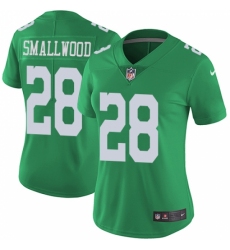 Women's Nike Philadelphia Eagles #28 Wendell Smallwood Limited Green Rush Vapor Untouchable NFL Jersey