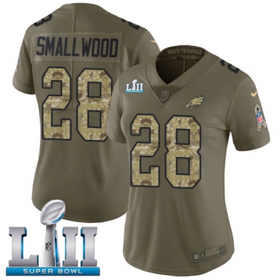 Women's Nike Philadelphia Eagles #28 Wendell Smallwood Limited Olive/Camo 2017 Salute to Service Super Bowl LII NFL Jersey Women's Nike Philadelphia Eagles #28 Wendell Smallwood Limited Olive/Camo 2017 Salute to Service Super Bowl LII NFL Jersey