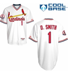 Men's Majestic St. Louis Cardinals #1 Ozzie Smith Replica White 1982 Turn Back The Clock MLB Jersey