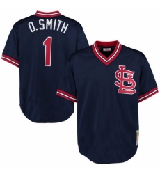 Men's Mitchell and Ness 1994 St. Louis Cardinals #1 Ozzie Smith Replica Navy Blue Throwback MLB Jersey