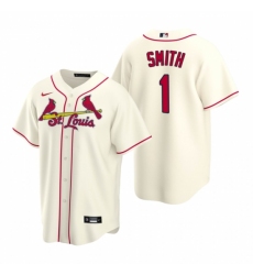 Men's Nike St. Louis Cardinals #1 Ozzie Smith Cream Alternate Stitched Baseball Jersey