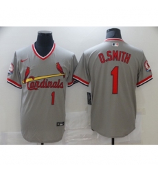 Men's Nike St. Louis Cardinals #1 Ozzie Smith Gray Jersey