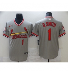 Men's Nike St. Louis Cardinals #1 Ozzie Smith Gray Jersey