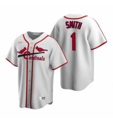 Men's Nike St. Louis Cardinals #1 Ozzie Smith White Cooperstown Collection Home Stitched Baseball Jersey