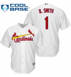 Youth Majestic St. Louis Cardinals #1 Ozzie Smith Replica White Home Cool Base MLB Jersey