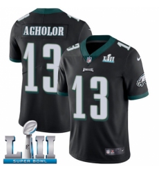 Men's Nike Philadelphia Eagles #13 Nelson Agholor Black Alternate Vapor Untouchable Limited Player Super Bowl LII NFL Jersey