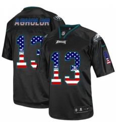 Men's Nike Philadelphia Eagles #13 Nelson Agholor Elite Black USA Flag Fashion NFL Jersey