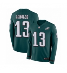 Men's Nike Philadelphia Eagles #13 Nelson Agholor Limited Green Therma Long Sleeve NFL Jersey