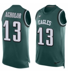 Men's Nike Philadelphia Eagles #13 Nelson Agholor Limited Midnight Green Player Name & Number Tank Top NFL Jersey