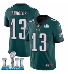 Men's Nike Philadelphia Eagles #13 Nelson Agholor Midnight Green Team Color Vapor Untouchable Limited Player Super Bowl LII NFL Jersey