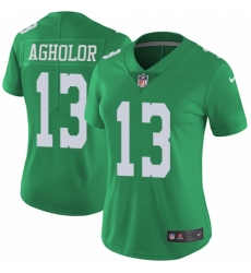 Women's Nike Philadelphia Eagles #13 Nelson Agholor Limited Green Rush Vapor Untouchable NFL Jersey