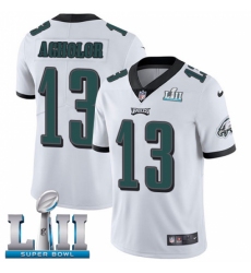 Youth Nike Philadelphia Eagles #13 Nelson Agholor White Vapor Untouchable Limited Player Super Bowl LII NFL Jersey