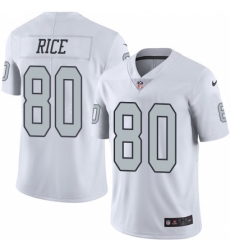 Men's Nike Oakland Raiders #80 Jerry Rice Limited White Rush Vapor Untouchable NFL Jersey