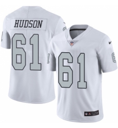 Men's Nike Oakland Raiders #61 Rodney Hudson Limited White Rush Vapor Untouchable NFL Jersey