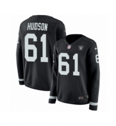 Women's Nike Oakland Raiders #61 Rodney Hudson Limited Black Therma Long Sleeve NFL Jersey