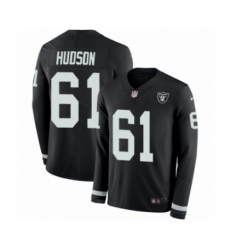 Youth Nike Oakland Raiders #61 Rodney Hudson Limited Black Therma Long Sleeve NFL Jersey
