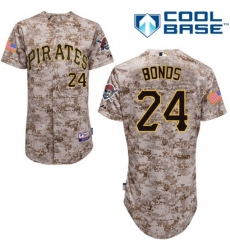 Men's Majestic Pittsburgh Pirates #24 Barry Bonds Authentic Camo Alternate Cool Base MLB Jersey