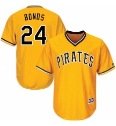 Men's Majestic Pittsburgh Pirates #24 Barry Bonds Replica Gold Alternate Cool Base MLB Jersey