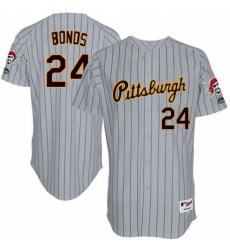 Men's Majestic Pittsburgh Pirates #24 Barry Bonds Replica Grey 1997 Turn Back The Clock MLB Jersey