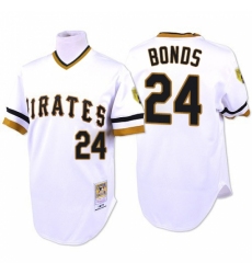 Men's Mitchell and Ness Pittsburgh Pirates #24 Barry Bonds Authentic White Throwback MLB Jersey