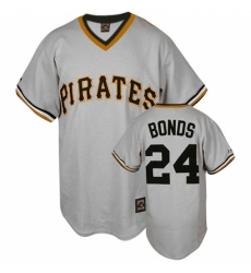 Men's Mitchell and Ness Pittsburgh Pirates #24 Barry Bonds Replica Grey Throwback MLB Jersey