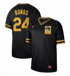 Men's Nike Pittsburgh Pirates #24 Barry Bonds Nike Cooperstown Collection Legend V-Neck Jersey Black