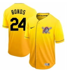 Men's Nike Pittsburgh Pirates #24 Barry Bonds Nike Gold Fade Jersey