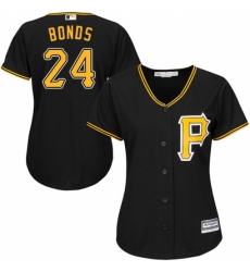 Women's Majestic Pittsburgh Pirates #24 Barry Bonds Authentic Black Alternate Cool Base MLB Jersey