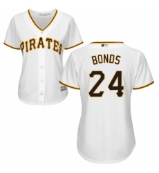 Women's Majestic Pittsburgh Pirates #24 Barry Bonds Replica White Home Cool Base MLB Jersey