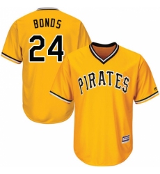 Youth Majestic Pittsburgh Pirates #24 Barry Bonds Replica Gold Alternate Cool Base MLB Jersey