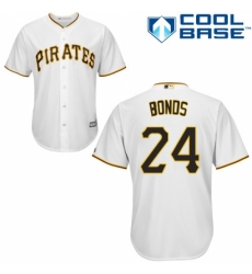 Youth Majestic Pittsburgh Pirates #24 Barry Bonds Replica White Home Cool Base MLB Jersey