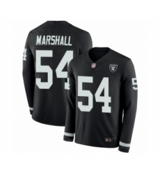 Men's Oakland Raiders #54 Brandon Marshall Limited Black Therma Long Sleeve Football Jersey