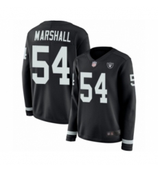 Women's Oakland Raiders #54 Brandon Marshall Limited Black Therma Long Sleeve Football Jersey