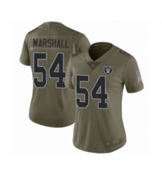 Women's Oakland Raiders #54 Brandon Marshall Limited Olive 2017 Salute to Service Football Jersey