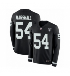 Youth Oakland Raiders #54 Brandon Marshall Limited Black Therma Long Sleeve Football Jersey