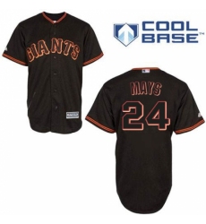 Men's Majestic San Francisco Giants #24 Willie Mays Authentic Black New Cool Base MLB Jersey