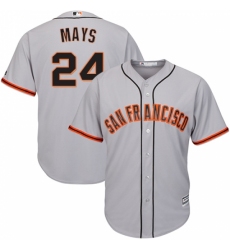 Men's Majestic San Francisco Giants #24 Willie Mays Replica Grey Road Cool Base MLB Jersey
