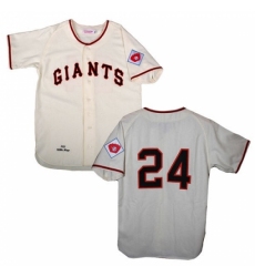 Men's Mitchell and Ness San Francisco Giants #24 Willie Mays Replica Cream 1951 Throwback MLB Jersey