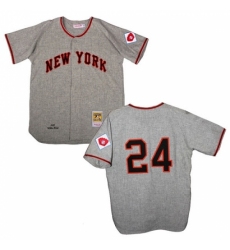 Men's Mitchell and Ness San Francisco Giants #24 Willie Mays Replica Grey 1951 Throwback MLB Jersey