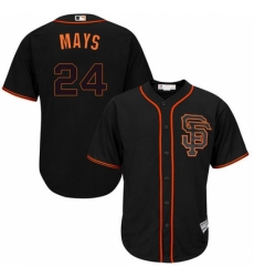 Youth Majestic San Francisco Giants #24 Willie Mays Replica Black Alternate Cool Base MLB Jersey