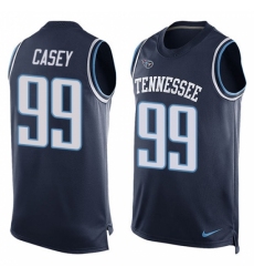 Men's Nike Tennessee Titans #99 Jurrell Casey Limited Navy Blue Player Name & Number Tank Top NFL Jersey