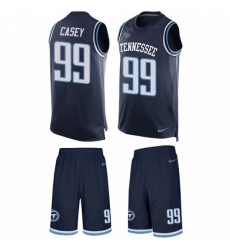 Men's Nike Tennessee Titans #99 Jurrell Casey Limited Navy Blue Tank Top Suit NFL Jersey