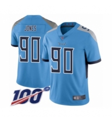 Men's Tennessee Titans #90 DaQuan Jones Light Blue Alternate Vapor Untouchable Limited Player 100th Season Football Jersey