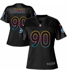 Women's Nike Tennessee Titans #90 DaQuan Jones Game Black Fashion NFL Jersey
