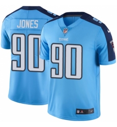 Youth Nike Tennessee Titans #90 DaQuan Jones Limited Light Blue Rush Vapor Untouchable NFL Jersey